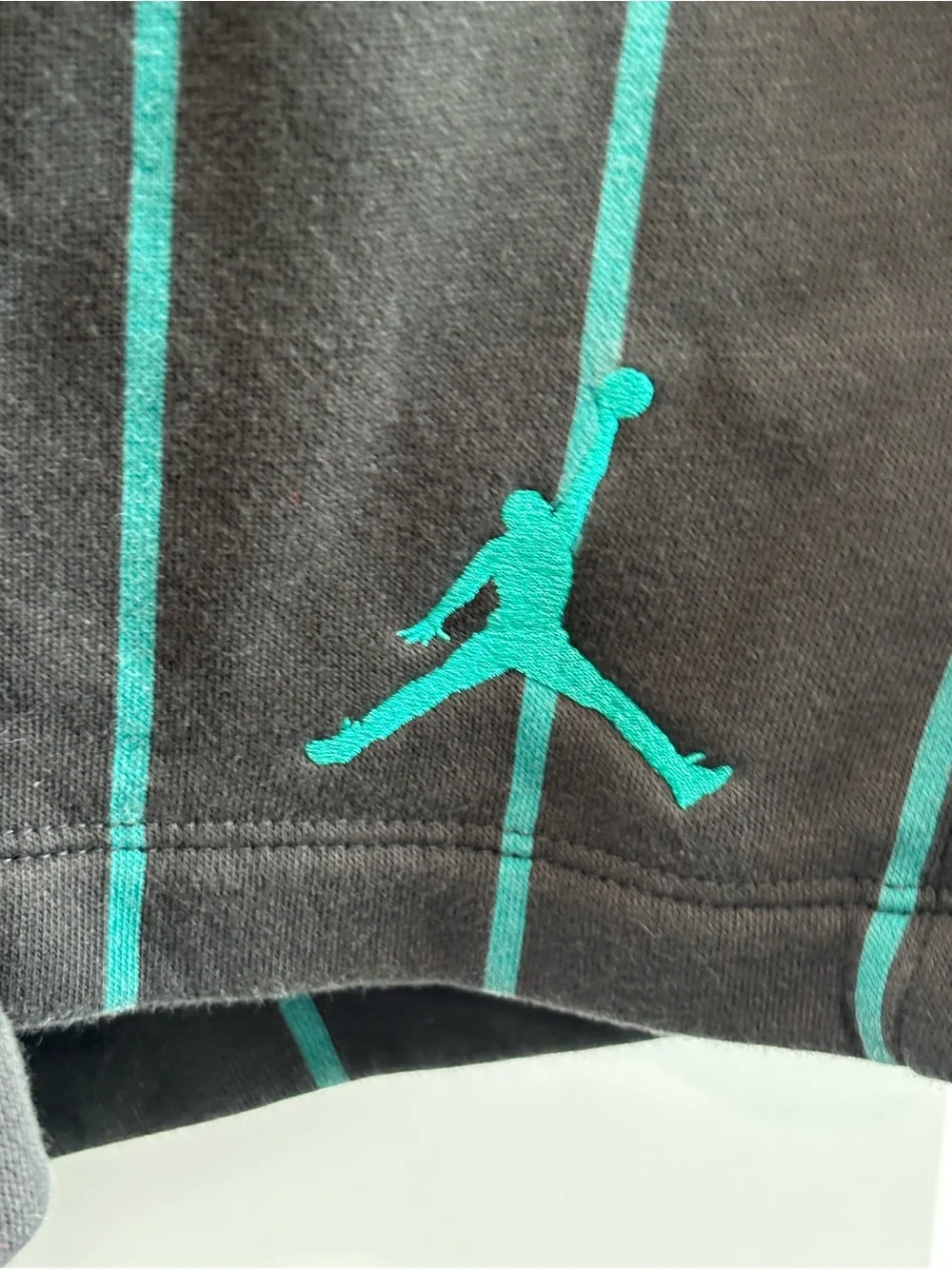 Jordan Men's Black with Teal Pinstripe Athletic Shorts